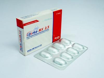 Lijenta-MX 2.5 mg+1000 mg Tablet