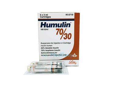 Humulin Cartridge 30%+70% in 100 IU/ml Cartridge