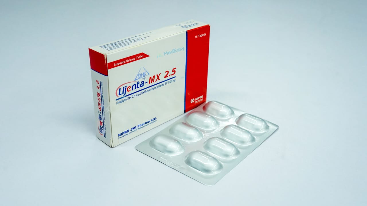 Lijenta-MX 2.5 mg+1000 mg Tablet